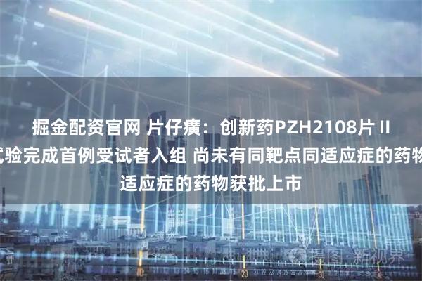掘金配资官网 片仔癀：创新药PZH2108片Ⅱa期临床试验完成首例受试者入组 尚未有同靶点同适应症的药物获批上市