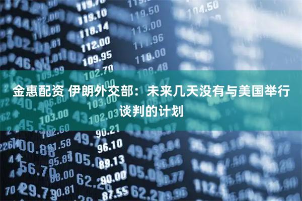 金惠配资 伊朗外交部：未来几天没有与美国举行谈判的计划